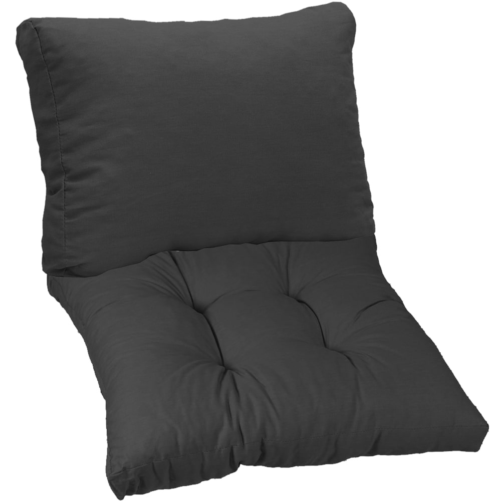 Loungekissen Set SmartLounge Anthrazit 60x60 cm - Wasserabweisende Sitzkissen & Rückenkissen für Indoor und Outdoor