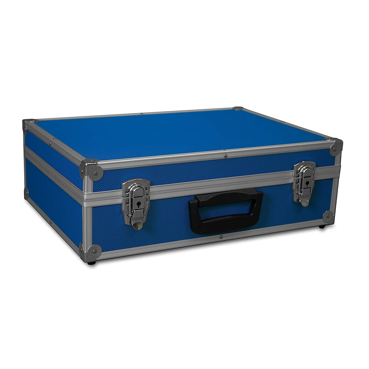 Transportkoffer blau mit Aluminiumrahmen 440x300x130mm Alukoffer Würfelschaum