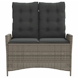 thumbnail of vidaXL Gartenbank Verstellbar mit Kissen Grau Poly Rattan