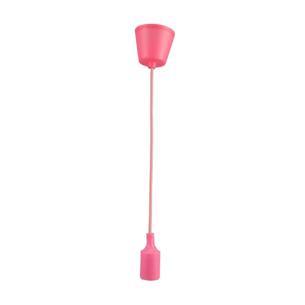 Lampara colgante base, cable y portamparas rosa E27