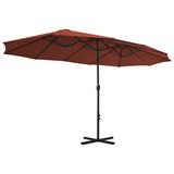 thumbnail of vidaXL Parasol met aluminium paal 460x270 cm terracotta