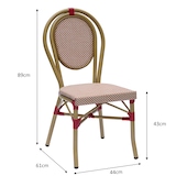thumbnail of METRO PROFESSIONAL Silla apilable, aluminio/tejido sintético, con aspecto de bambú, rojo/beige
