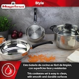 thumbnail of Magefesa Style - Batería de Cocina, Acero Inoxidable, 4 Piezas, Incluye Cacerola + Cazo + Sartén, Todo tipo de Cocinas, Induccion, Ecológica