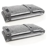 thumbnail of Extra Dik: 2 Vilten Bierbankkussens 180x28x2 Omkeerbaar Bankkussen met 12 Vloerbeschermingskappen