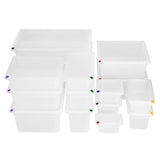 thumbnail of Hygiplas Click PP GN-container 2/3 met deksel en 7 gekleurde clips 150 mm 12 liter (4 stuks)