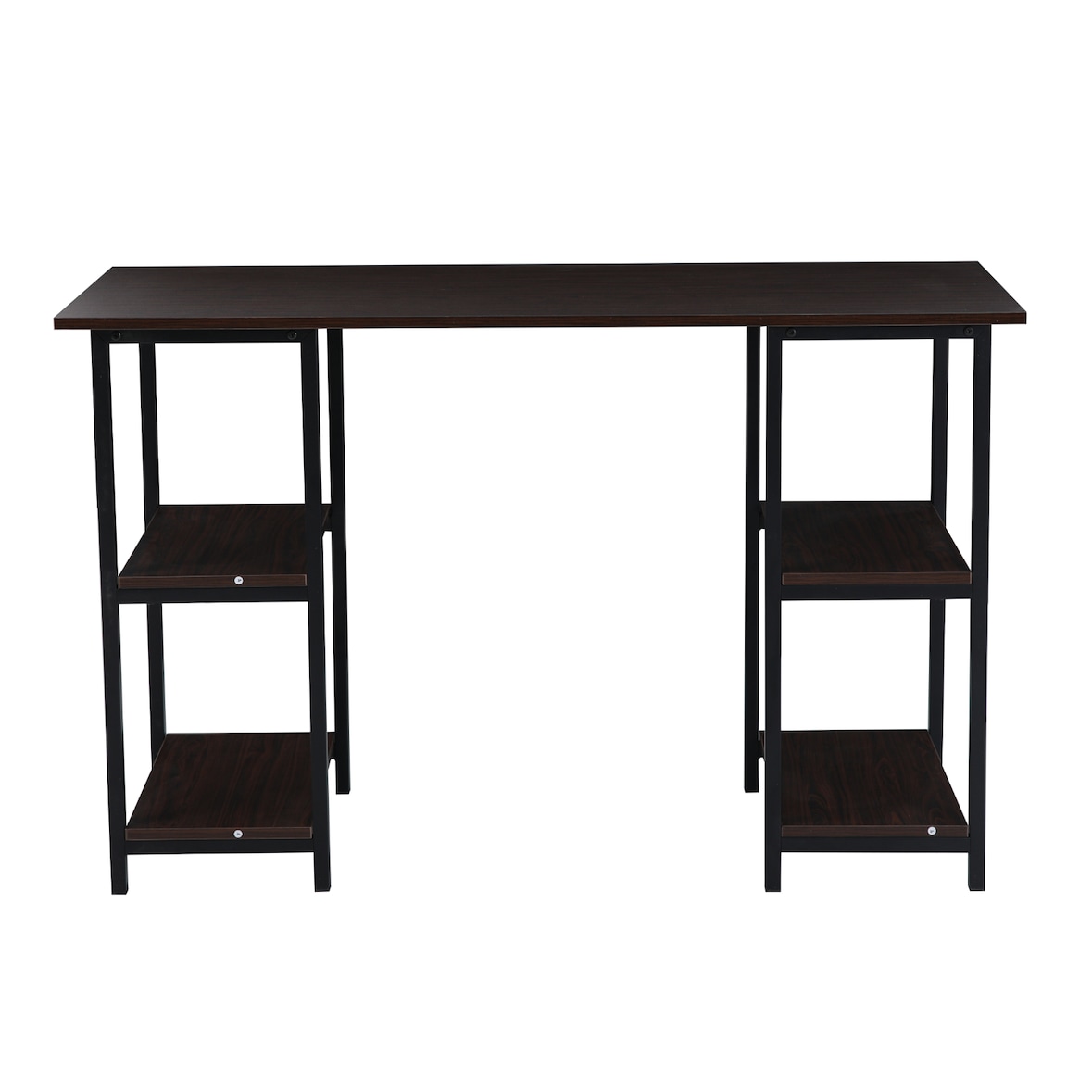 SVITA STUDIO bureau plank walnoot look zwart metalen poten