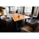 thumbnail of KAWOLA Mesa de comedor LORE 180x90cm maciza con base de arbol plata