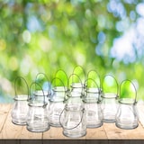 thumbnail of Relaxdays Windlicht aus Glas, 12er Set, runde Glasvase mit Henkel, Tischdeko für Drinnen u. Draußen, 10 cm hoch, klar