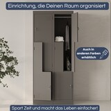 thumbnail of Umkleideschrank Spind OSLO - 4 Abteile mit Lüftungsschlitze | Umkleidespind Metall Schließfachschrank Garderobenspind, 185x80x45cm Stahl