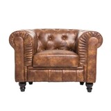 thumbnail of MF - Sillón de Diseño Modelo CHESTER, Tapizado en Similpiel cuero viejo. 72 x 105 x 71 cm