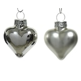 thumbnail of Christbaumschmuck Herzen Glas 2x4,5x4 cm 12 Stück silber glanz/matt