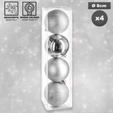 thumbnail of Atmosphera - 5pcs Bolas para Árbol de Navidad Ø8cm Plata en Plástico