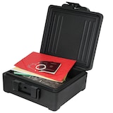 thumbnail of HMF Feuerfeste Dokumentenbox DIN A4 Ordner, wasserdichte Geldkassette abschließbar, 39 x 40 x 17 cm, Schwarz