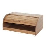 thumbnail of Brotkasten HWC-B80, Brotkiste Brotbehälter Brotkorb Brotaufbewahrung, Bambus Rolldeckel ~ 17x40x28cm, ohne Schublade