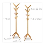 thumbnail of Relaxdays Garderobenständer Bambus, Kleiderständer mit 8 Haken, modernes Tree Design, HxBxT: 179 x 40,5 x 40,5 cm, natur