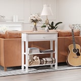 thumbnail of HOMCOM Tavolo Consolle Bianco con Cassetto e 2 Ripiani in MDF