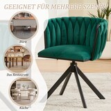 thumbnail of Drehstuhl Sessel 56x50x70 cm 2er Set 180 Grad Schwenkfunktion ergonomische Rückenform Metallgestell Velours Smaragdgrün