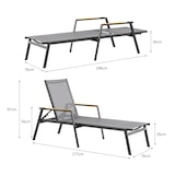 thumbnail of METRO PROFESSIONAL Espreguiçadeira Poza com função de inclinação e apoios de braços, alumínio/ teca/ textileno, antracite/ cinzento