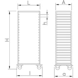 thumbnail of Carro de tabuleiro gastronómico 1/1 20 níveis 380x555x1725 mm.
