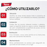 thumbnail of Remi Hogar Pinchos Anti Aves y Gatos de plástico Color blanco | 3 Metros | 6 Tiras de 50cm | Polipropileno