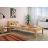 thumbnail of Bettrahmen Einzelbett 80x200 Futonbett Kieferbett Massivholz natur mit Rollrost 60.38-08