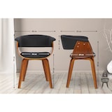 thumbnail of Set van 2 Eetkamerstoelen Bruce stof walnoot/zwart