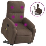 thumbnail of vidaXL Massagesessel mit Aufstehhilfe Braun Mikrofasergewebe