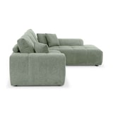 thumbnail of Hoekbank met rechte 3-zits chaise longue van stof, groen