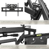 thumbnail of tectake Soporte de pared inclinable y giratorio para TV de 32" a 100" (81-254 cm), VESA 600 x 400, soporta hasta 120 kg  Negro