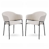 thumbnail of Set aus 2 Stühlen aus breitem Cord-Velours mit Armlehnen, Metallgestell, modernes Design für Küche, Esszimmer, Restaurants – Grace/Butter