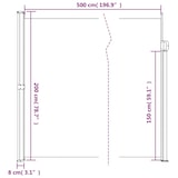 thumbnail of vidaXL Windscherm uittrekbaar 200x500 cm antracietkleurig