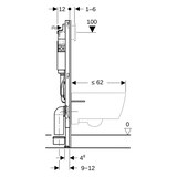 thumbnail of Geberit Duofix Basic Element für Wand WC, 112cm mit Delta UP-Spülkasten 12cm