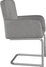 thumbnail of Merax 6er Set Esszimmerstühle, Polsterstühle, mit vertikalen Streifen, Gepolsterter Sessel mit zickzackförmige Metallbeine, PU, grau
