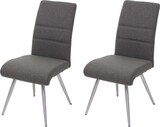 thumbnail of Décoshop26 - 2x Küchenstühle mit Bezug aus Stoff und gebürstetem Edelstahl graubraun 04_0000404