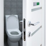 thumbnail of Relaxdays Türschild "Besetzt Frei", 2er Set, Toilettenschild mit Klebestreifen, Magneten und Schieber, Acryl, silber