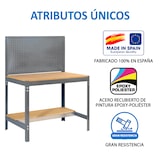 thumbnail of SimonRack Werkbank für Werkstatt, 1210x610 mm, Lochwand, Tragfähigkeit 600 kg, Grau - BT-2