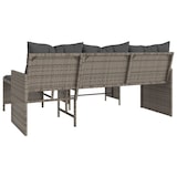 thumbnail of vidaXL Gartensofa in L-Form mit Tisch und Kissen Grau Poly Rattan