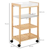 thumbnail of Carrito de Cocina de 4 Niveles Carrito Verdulero Carro Multiusos con 2 Bandejas Extraíblse y Estante para Comedor Baño 40x30x76 cm