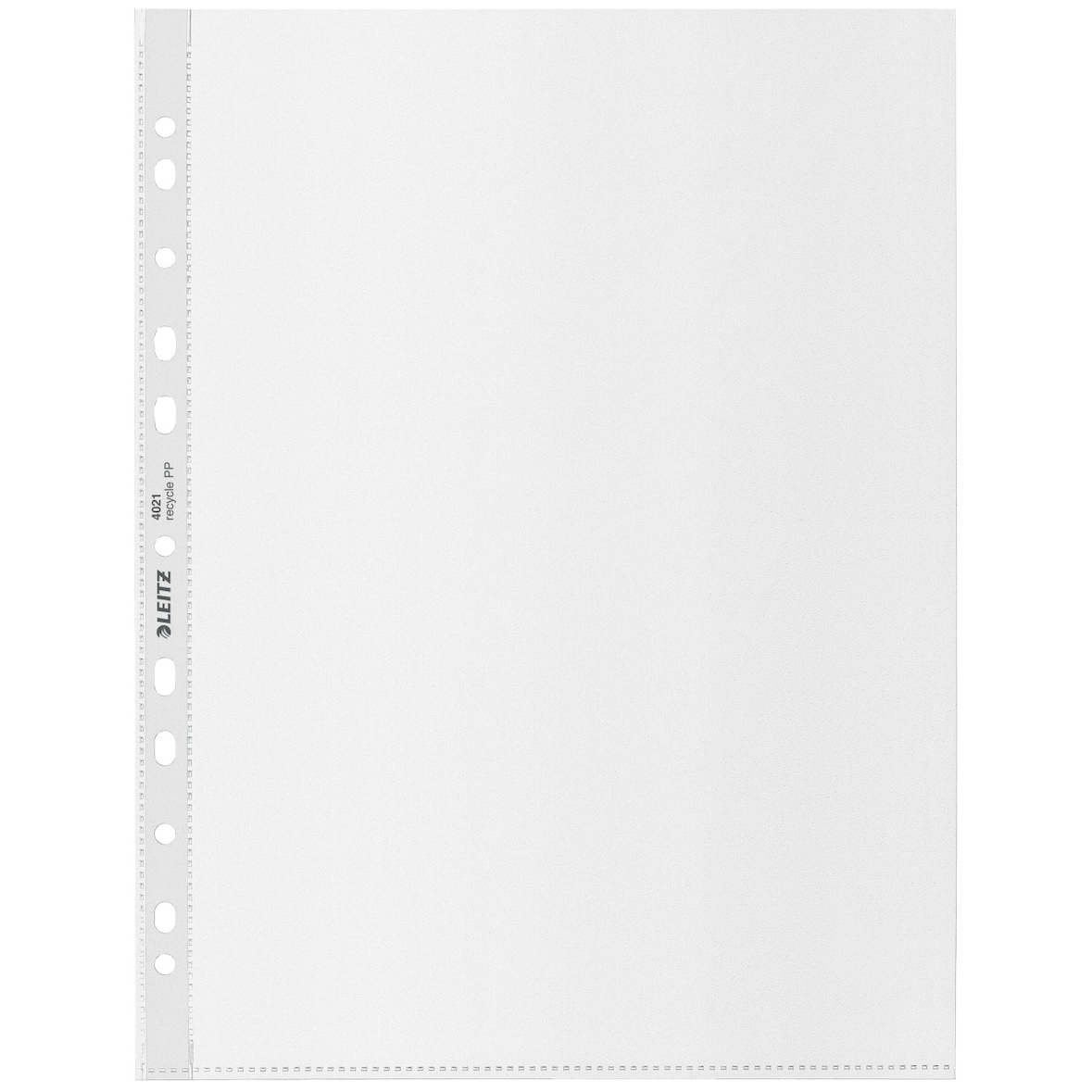 LEITZ Busta Perforata in Plastica, Formato A4 Maxi, Confezione da 25, Capacità 80 Fogli, Spessore 100 Micron, Trasparente, 40210003