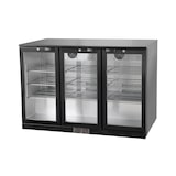thumbnail of METRO Professional Frigo vetrina per bevande GBC3003, alluminio/vetro, 135x53x86.5cm, 308L, refrig. a ventola, 160W, con serratura, 3 porte, nero