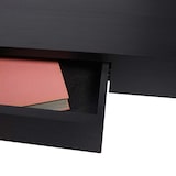 thumbnail of Wandregal HWC-H37, Schweberegal Wandboard Hängeregal Regal, Schublade Massiv-Holz 8x80x25cm ~ schwarz