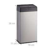 thumbnail of Relaxdays Kosmetikeimer Edelstahl, Mülleimer für Küche & Bad, leichtgängige Push-Funktion, Badmülleimer, 6 Liter, silber