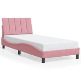 thumbnail of vidaXL Bettgestell mit LED-Leuchten Rosa 90x190 cm Samt