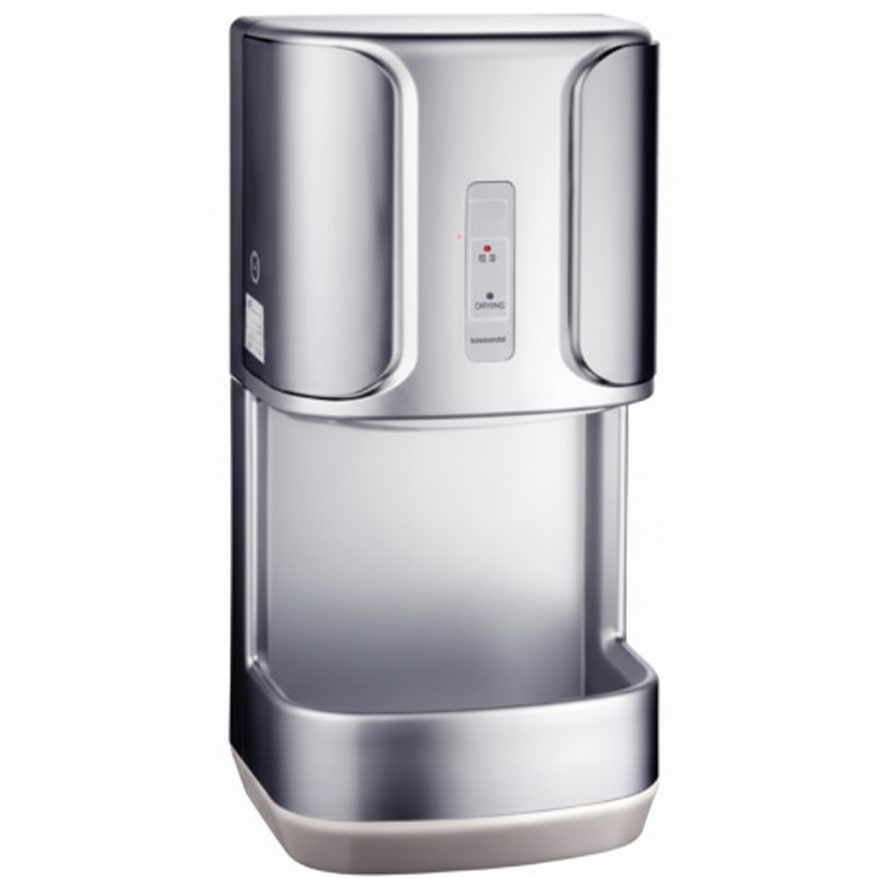 Secador de Manos Global-Aqua S-5600 TURBO II – 90 m/s Alta Velocidad, 1100W, Compacto, Aire Caliente/Frío, Sensor Automático, Bandeja Antigoteo