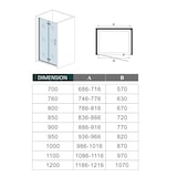 thumbnail of AICA Mampara de ducha frontal plegable vidrio 6mm con tratamiento antical,(746-776)x1850mm