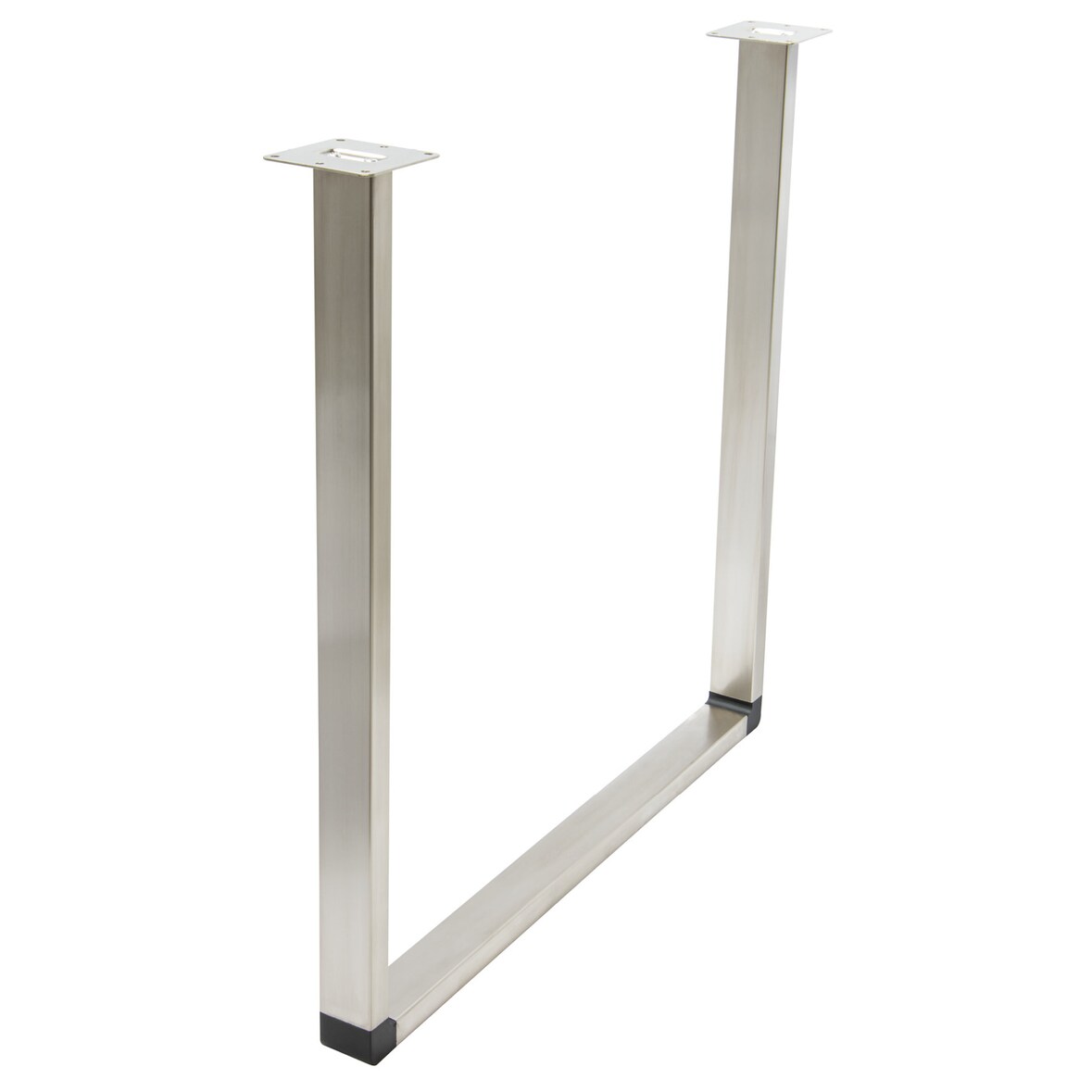 WAGNER Möbelbein U-RAHMEN - Ø 50 x 720 x 700 mm, 2 Anschraubplatten, Aufnahme QuickClick, Edelstahl-Optik - 12501201