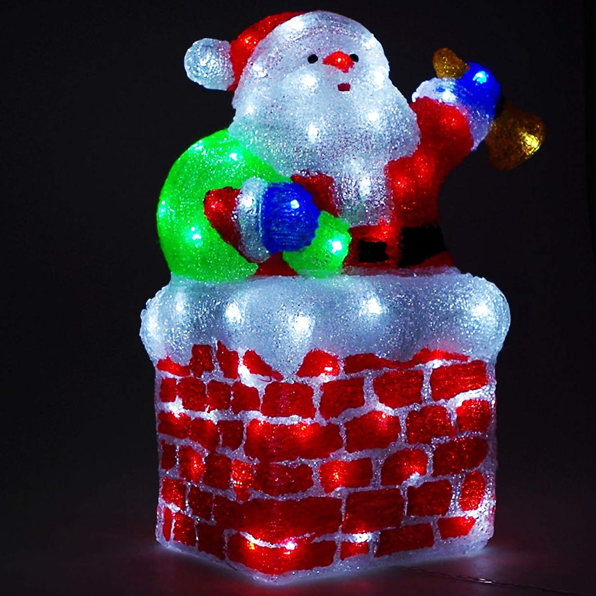 LED Santa Claus Figur / Weihnachtsmann Acryl 96 LEDs IP44 für innen und außen