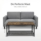 thumbnail of IvoQ Industriële Salontafel Rechthoekig - Vintage Houtlook & Staal - 2 Lagen - Met Gaasplank - Industriële Woonkamer Tafel - Stevig, Stijlvol & Makkel