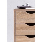thumbnail of Rollcontainer 33 x 64 x 38 cm MDF-Holz 5 Schubladen sonoma, Moderner Schubladencontainer mit Rollen, Standcontainer