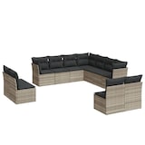 thumbnail of vidaXL 11-tlg. Garten-Sofagarnitur mit Kissen Hellgrau Poly Rattan